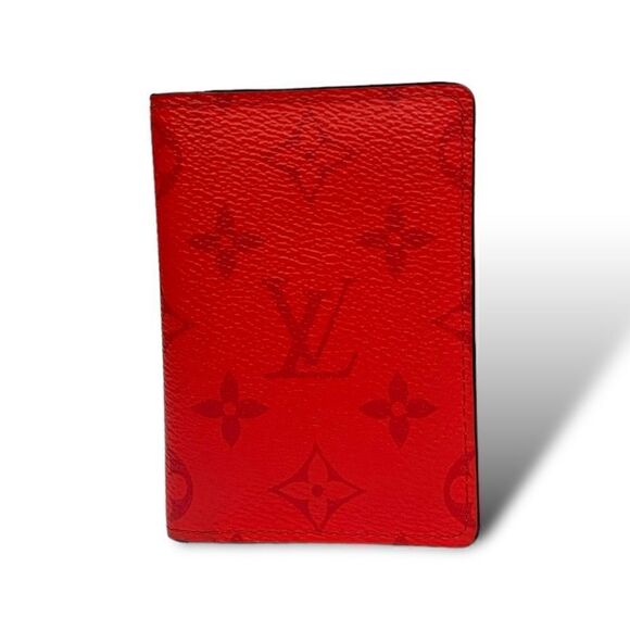 ❤️SOLD❤️Louis Vuitton Fire Red Taigarama Monogram Pocket Organizer - Picture 9 of 10
